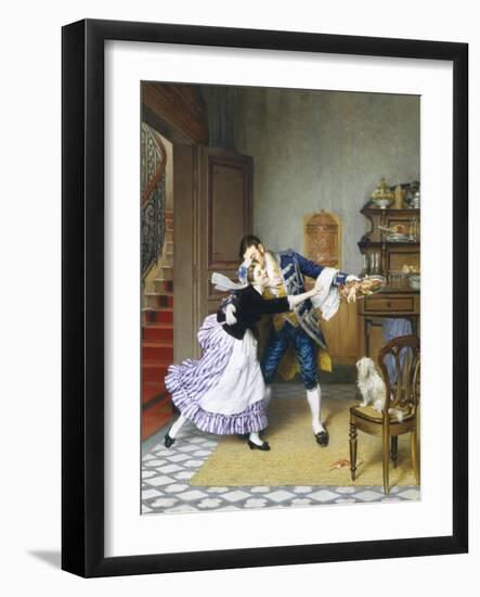 Stealing a Kiss-Pierre Outin-Framed Giclee Print