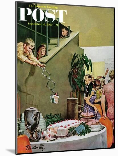 "Stealing Cake at Grownups Party," Saturday Evening Post Cover, September 10, 1960-Thornton Utz-Mounted Giclee Print