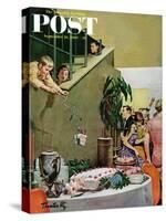 "Stealing Cake at Grownups Party," Saturday Evening Post Cover, September 10, 1960-Thornton Utz-Stretched Canvas