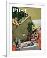 "Stealing Cake at Grownups Party," Saturday Evening Post Cover, September 10, 1960-Thornton Utz-Framed Giclee Print