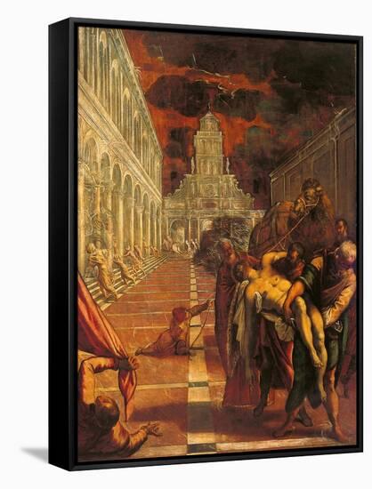 Stealing of the Dead Body of St. Mark-Tintoretto-Framed Stretched Canvas