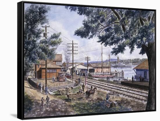 Steam Along Hudson-Stanton Manolakas-Framed Stretched Canvas