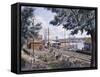 Steam Along Hudson-Stanton Manolakas-Framed Stretched Canvas