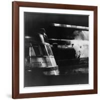 Steam and Diesel Engine at the Union Station, Chicago, c.1943-Jack Delano-Framed Photo