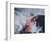 Steam and lava from eruption at Eyjafjallajokull glacier-null-Framed Photographic Print