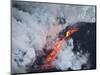 Steam and lava from eruption at Eyjafjallajokull glacier-null-Mounted Photographic Print