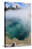 Steam and Turquoise Depths at Black Pool, Dawn, West Thumb Geyser Basin-Eleanor Scriven-Stretched Canvas