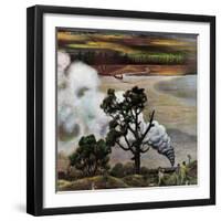 "Steam Engine Along the Missouri," June 22, 1946-John Falter-Framed Giclee Print