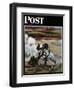 "Steam Engine Along the Missouri," Saturday Evening Post Cover, June 22, 1946-John Falter-Framed Giclee Print