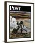 "Steam Engine Along the Missouri," Saturday Evening Post Cover, June 22, 1946-John Falter-Framed Giclee Print