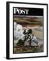 "Steam Engine Along the Missouri," Saturday Evening Post Cover, June 22, 1946-John Falter-Framed Giclee Print