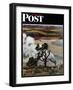 "Steam Engine Along the Missouri," Saturday Evening Post Cover, June 22, 1946-John Falter-Framed Giclee Print