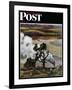 "Steam Engine Along the Missouri," Saturday Evening Post Cover, June 22, 1946-John Falter-Framed Giclee Print