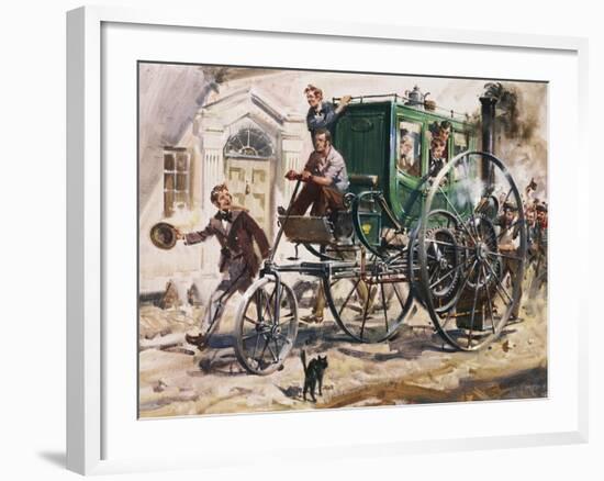 Steam Engine Carriage, United Kingdom-null-Framed Giclee Print