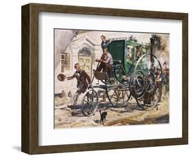 Steam Engine Carriage, United Kingdom-null-Framed Giclee Print