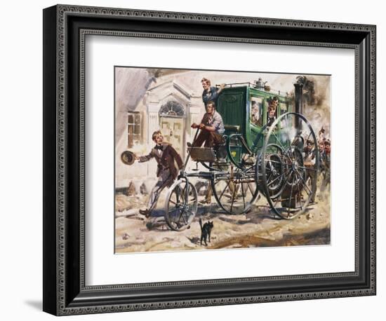 Steam Engine Carriage, United Kingdom-null-Framed Giclee Print