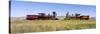 Steam Engine Jupiter and 119 on a Railroad Track, Golden Spike National Historic Site, Utah, USA-null-Stretched Canvas