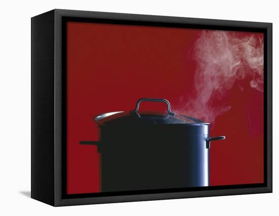 Steam Escaping from a Pan with a Lid-Hartmut Seehuber-Framed Stretched Canvas