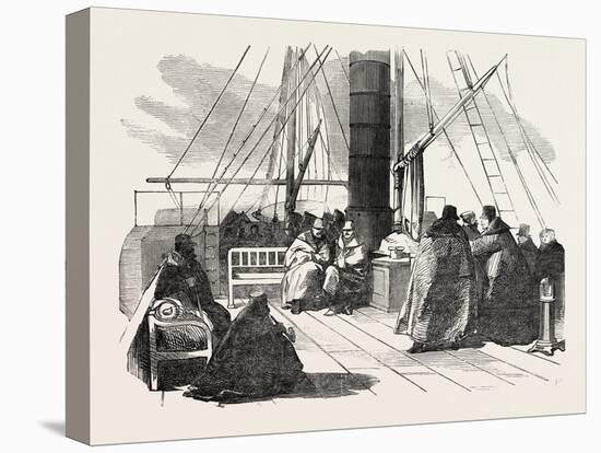 Steam Ferry Boat, Great Belt, Denmark, 1851-null-Stretched Canvas