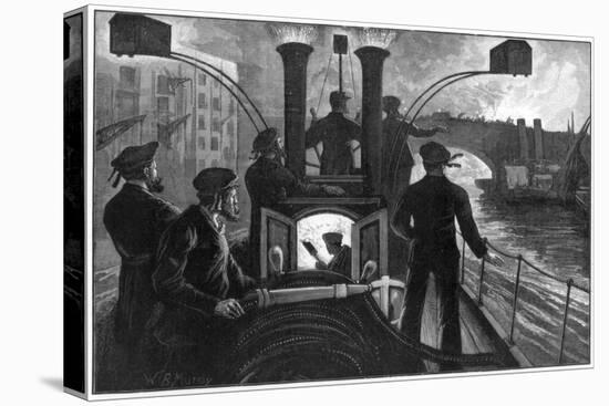 Steam Fire-Engine Going to a Riverside Fire, London Fire Brigade, 1890-WB Murray-Stretched Canvas