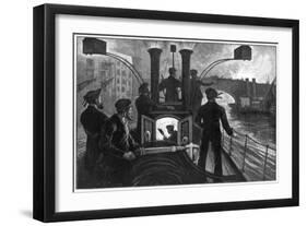 Steam Fire-Engine Going to a Riverside Fire, London Fire Brigade, 1890-WB Murray-Framed Giclee Print