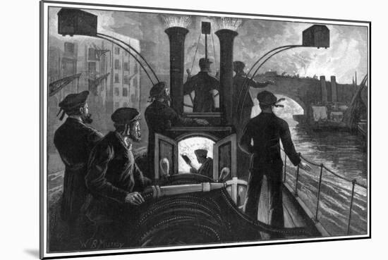 Steam Fire-Engine Going to a Riverside Fire, London Fire Brigade, 1890-WB Murray-Mounted Giclee Print