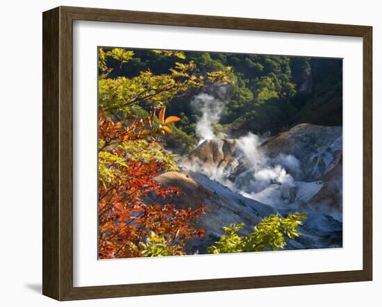 Steam Fumaroles, Jigokudani Geothermal Area, Noboribetsu Onsen, Shikotsu-Toya National Park, Japan-Tony Waltham-Framed Photographic Print