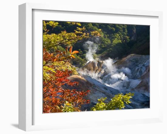 Steam Fumaroles, Jigokudani Geothermal Area, Noboribetsu Onsen, Shikotsu-Toya National Park, Japan-Tony Waltham-Framed Photographic Print
