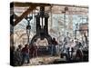 Steam Hammer Being Used in an Ironworks, France, 1867-null-Stretched Canvas