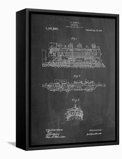 Steam Locomotive 1915 Patent-Cole Borders-Framed Stretched Canvas