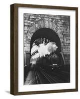 Steam Locomotive at Firth of Forth Bridge-null-Framed Photographic Print