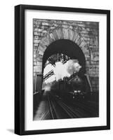 Steam Locomotive at Firth of Forth Bridge-null-Framed Photographic Print