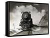 Steam Locomotive Chugging down Track-Philip Gendreau-Framed Stretched Canvas