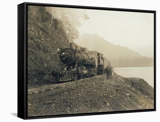 Steam Locomotive, Circa 1918-Asahel Curtis-Framed Stretched Canvas