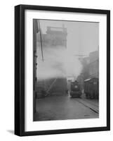 Steam Locomotive in Factory Yard-Emil Otto Hoppé-Framed Photographic Print