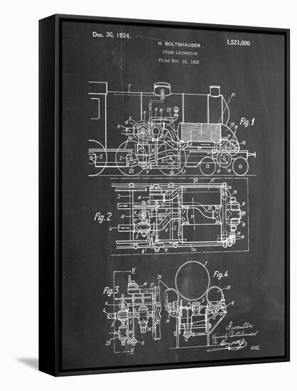 Steam Locomotive Patent-null-Framed Stretched Canvas