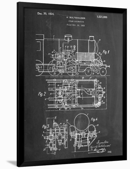 Steam Locomotive Patent-null-Framed Art Print