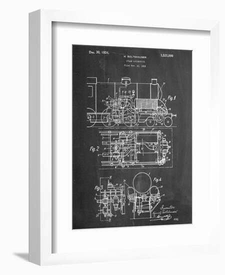 Steam Locomotive Patent-null-Framed Art Print