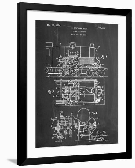 Steam Locomotive Patent-null-Framed Art Print