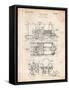 Steam Locomotive Patent-Cole Borders-Framed Stretched Canvas