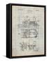 Steam Locomotive Patent-Cole Borders-Framed Stretched Canvas