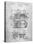 Steam Locomotive Patent-Cole Borders-Stretched Canvas