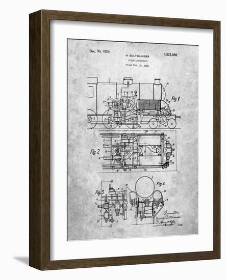 Steam Locomotive Patent-Cole Borders-Framed Art Print