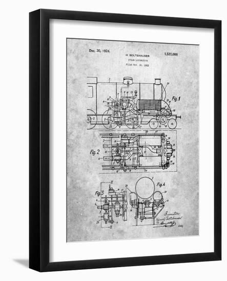 Steam Locomotive Patent-Cole Borders-Framed Art Print