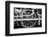 Steam Locomotive Wheels B&W-null-Framed Art Print