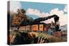 Steam Locomotive-Currier & Ives-Stretched Canvas