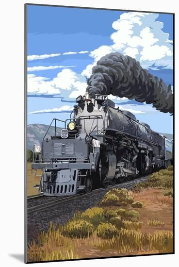 Steam Locomotive-Lantern Press-Mounted Art Print