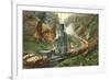 Steam Lumber Mill on Tracks-null-Framed Premium Giclee Print