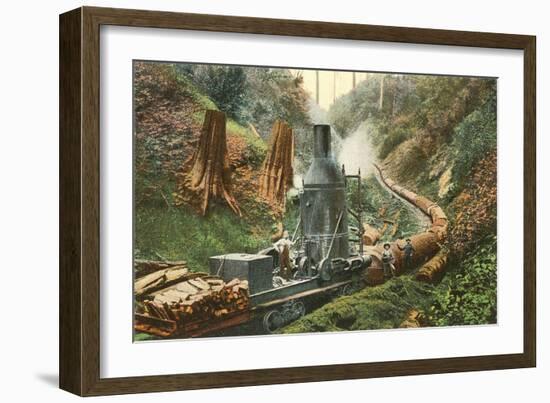 Steam Lumber Mill on Tracks-null-Framed Art Print