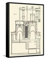 Steam Power Piston Chamber Cutaway-null-Framed Stretched Canvas